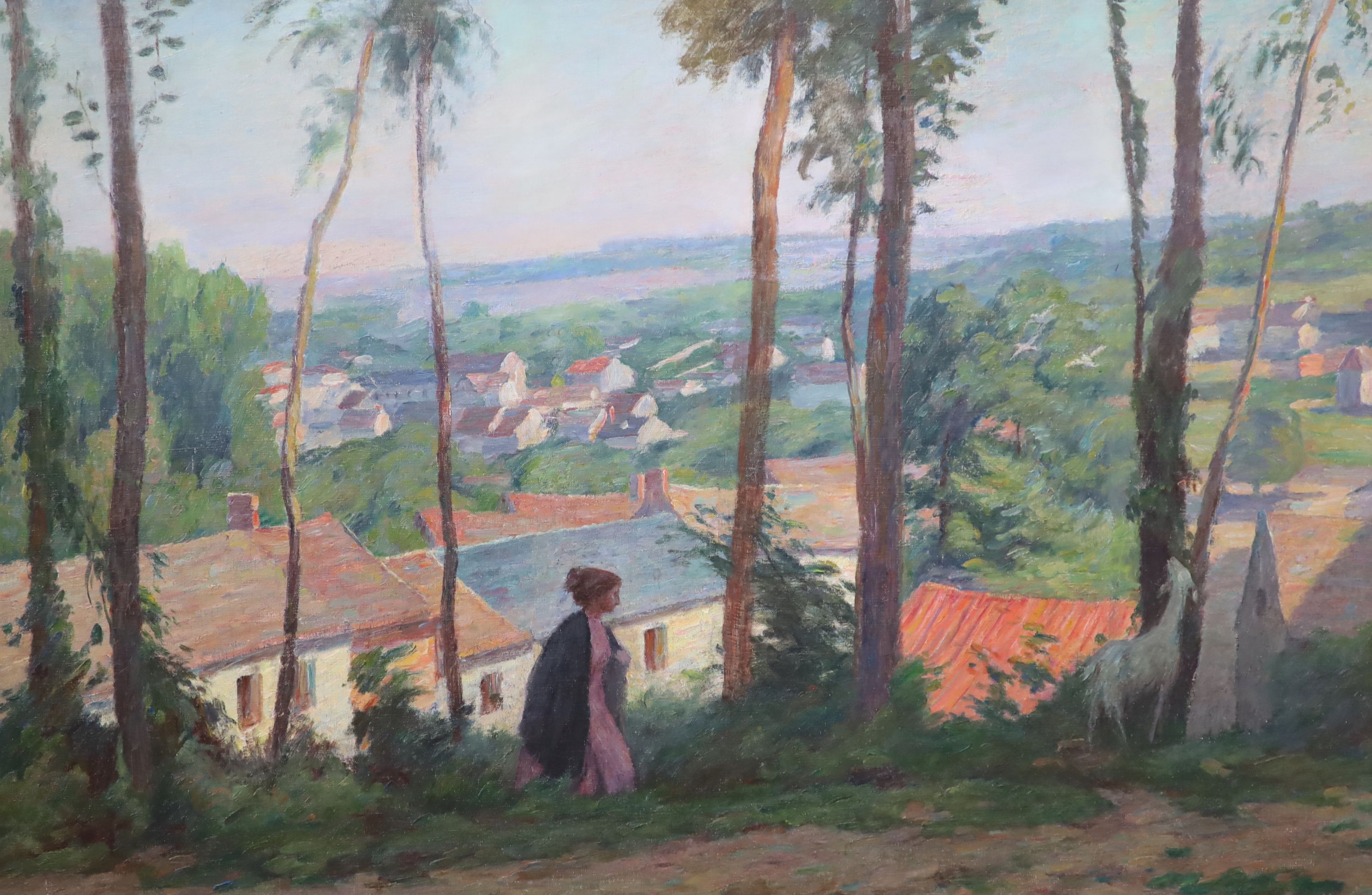 Charles-Jean Agard (French, 1866-1950), ‘Panorama de Nesles’, Oil on canvas, 59 x 91cm.